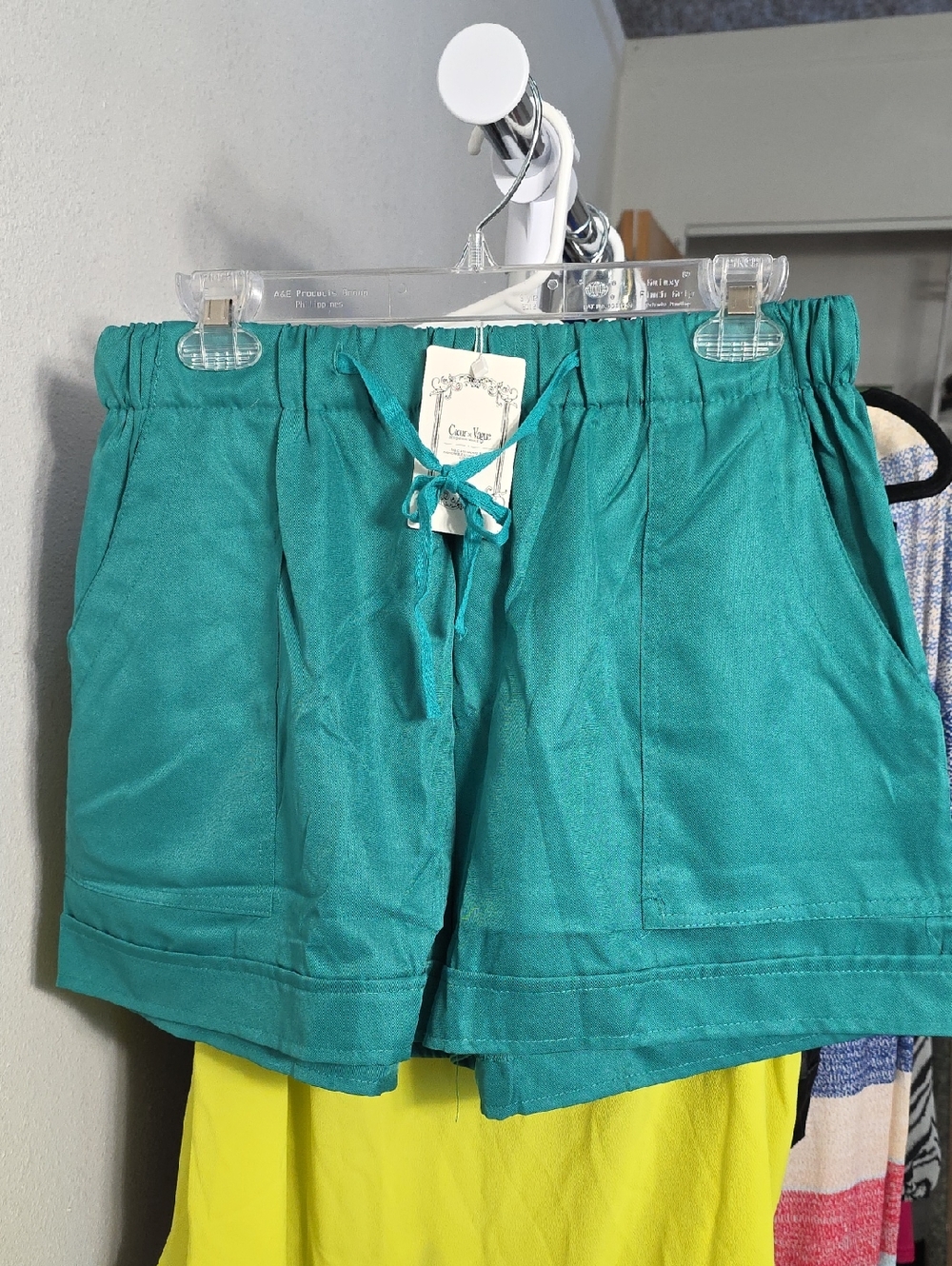 Teal Drawstring Waist Shorts